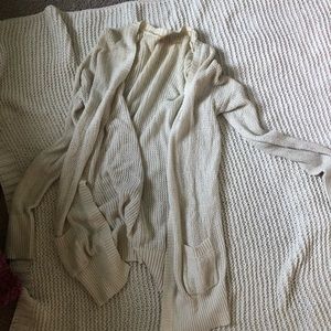 white plain simple cardigan